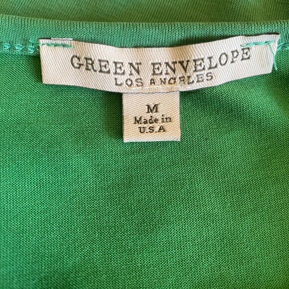 Green Envelope Ruched/Cap-sleeve Top - Picture 3 of 4